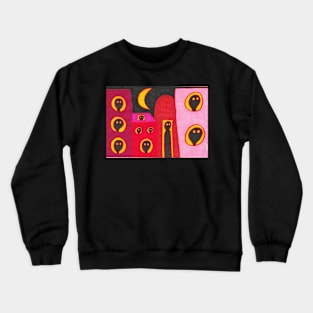 Peering Through The Windows On A Moony Night Crewneck Sweatshirt